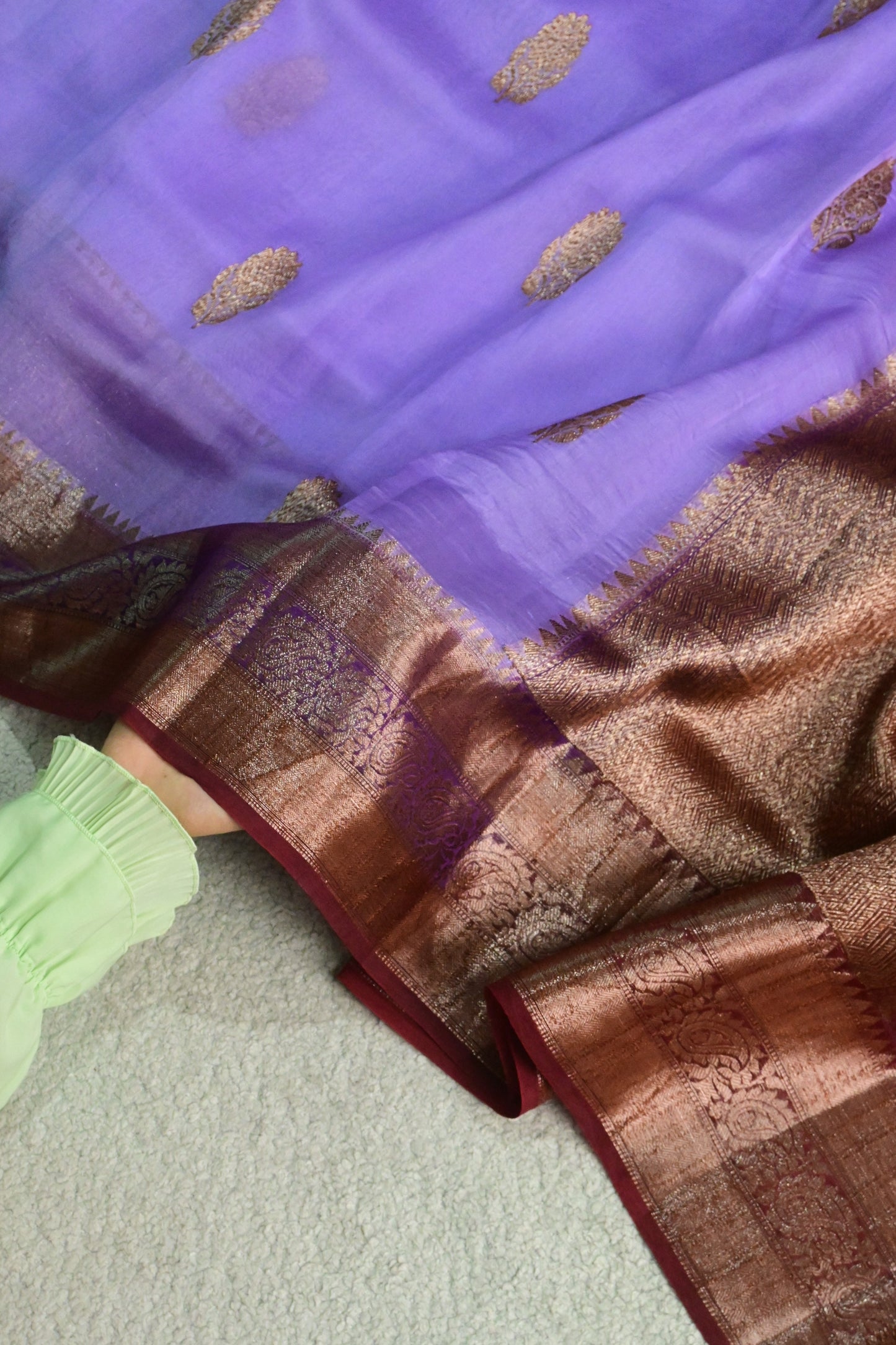 Pure Kora Silk Saree with Antique Zari Work