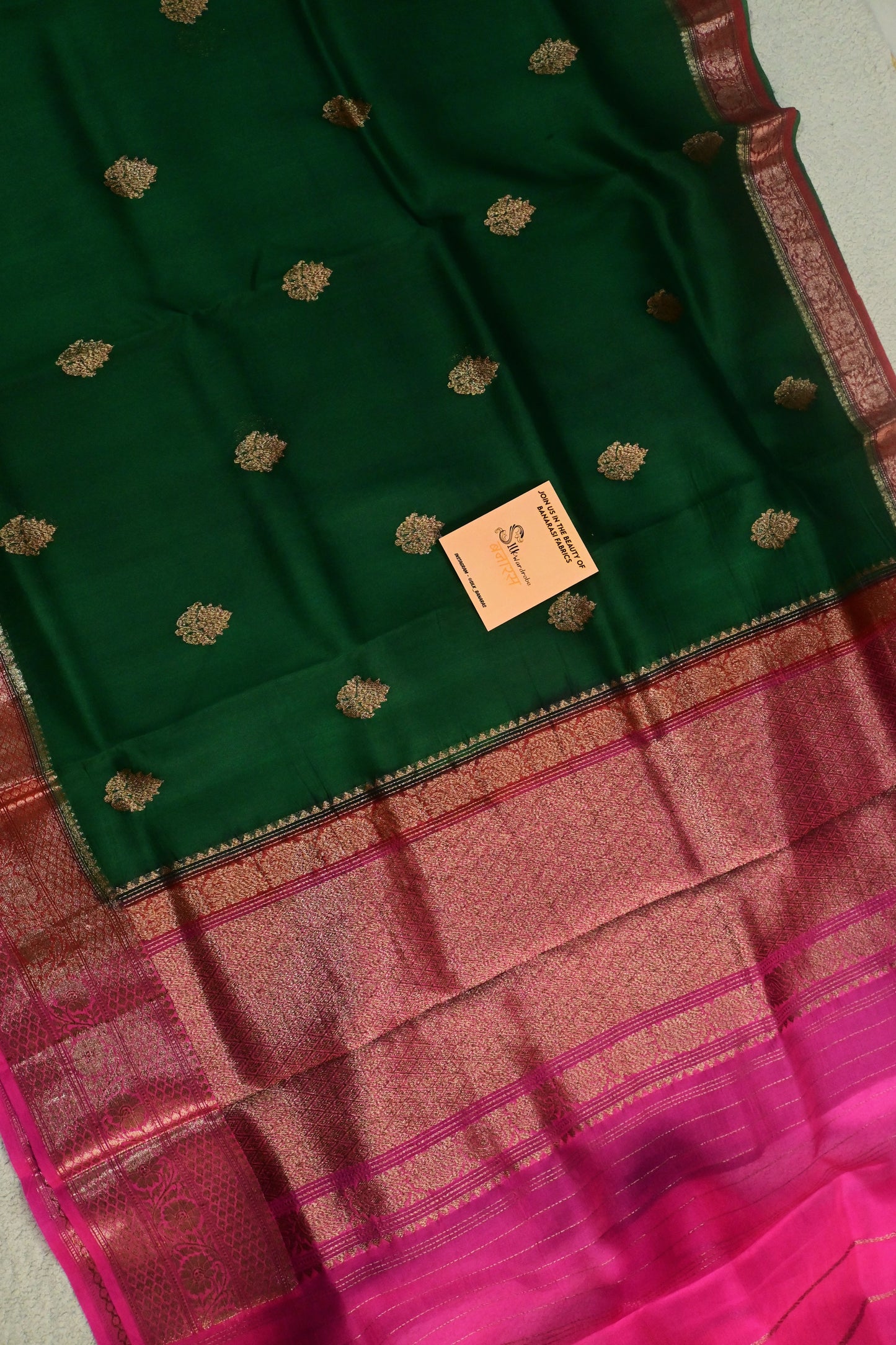 Handwoven triple shade pure Kora organza silk saree