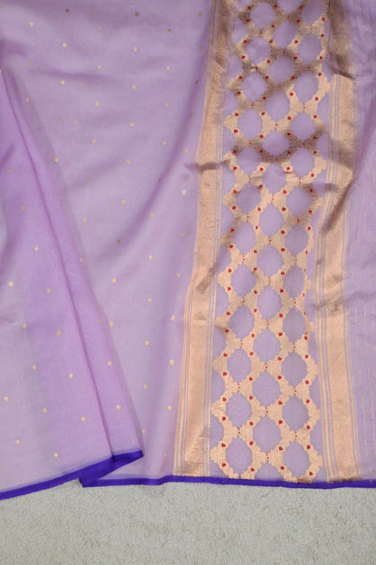 Classic lavender handwoven pure Kora organza