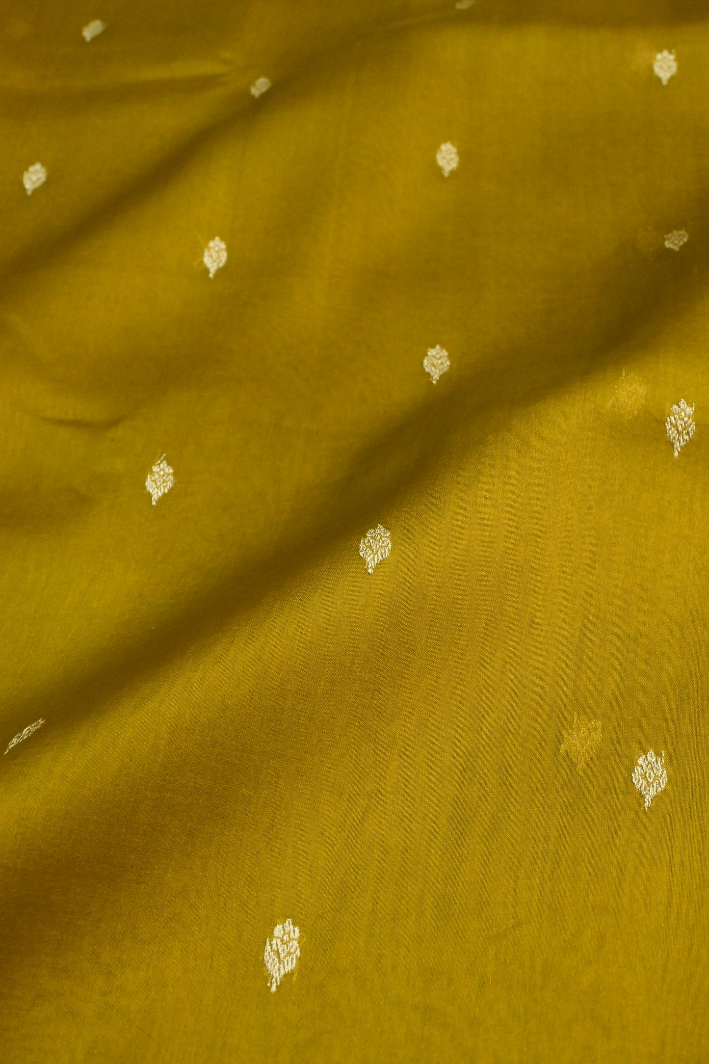 Pure Kora Organza Handloom Saree in Warm Mustard and Mint Green Border