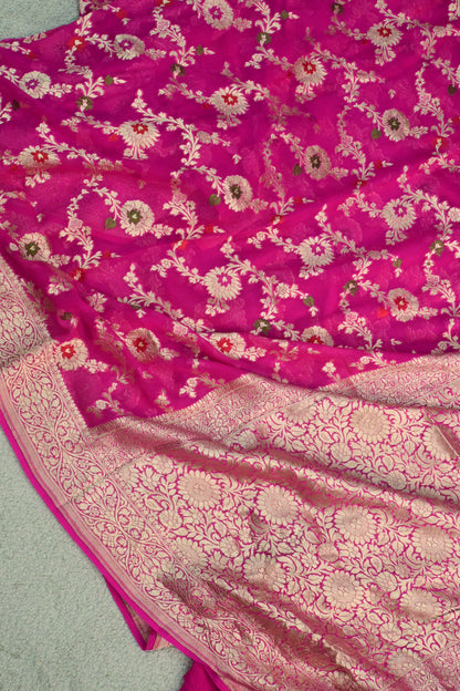 Khaddi Georgette Minakari saree