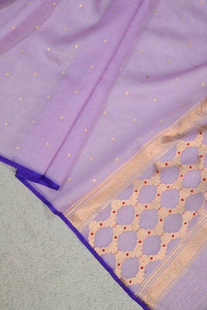 Classic lavender handwoven pure Kora organza