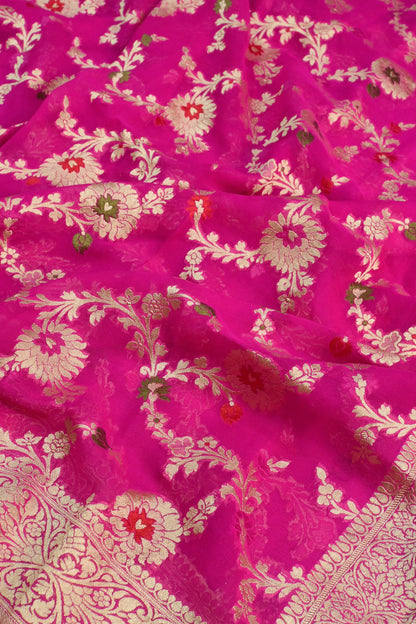Khaddi Georgette Minakari saree