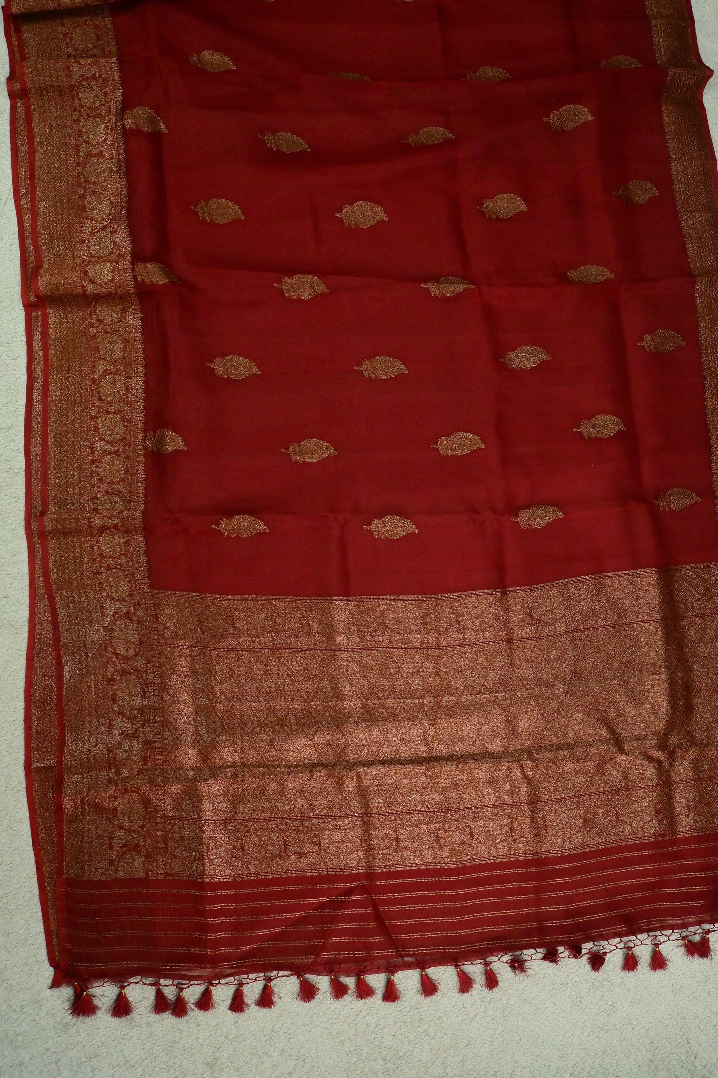 Handwoven pure Kora organza silk saree