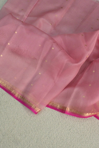 A lightweight pastel kora organza woven with timeless zari details.