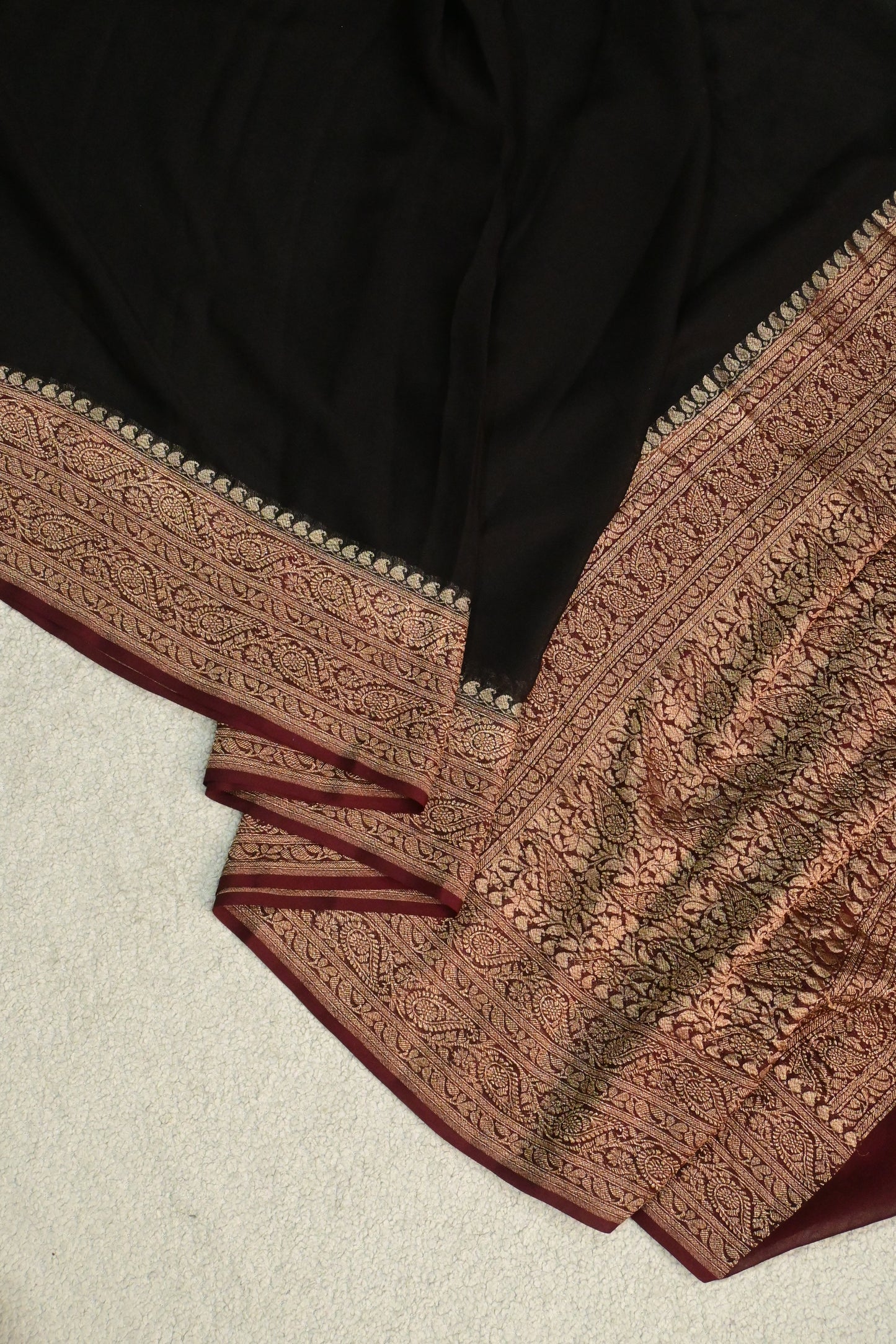 Handwoven pure Khaddi Georgette plain saree