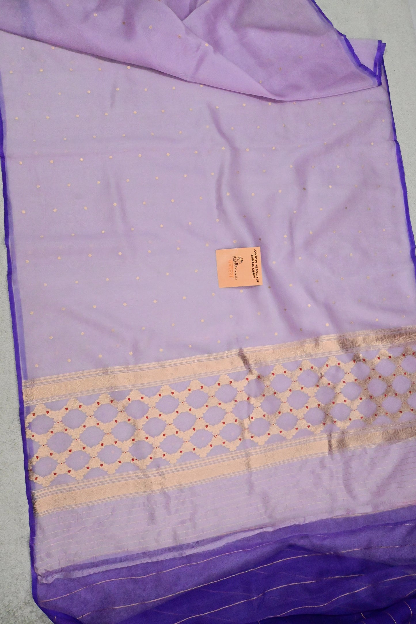Classic lavender handwoven pure Kora organza