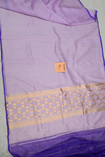 Classic lavender handwoven pure Kora organza