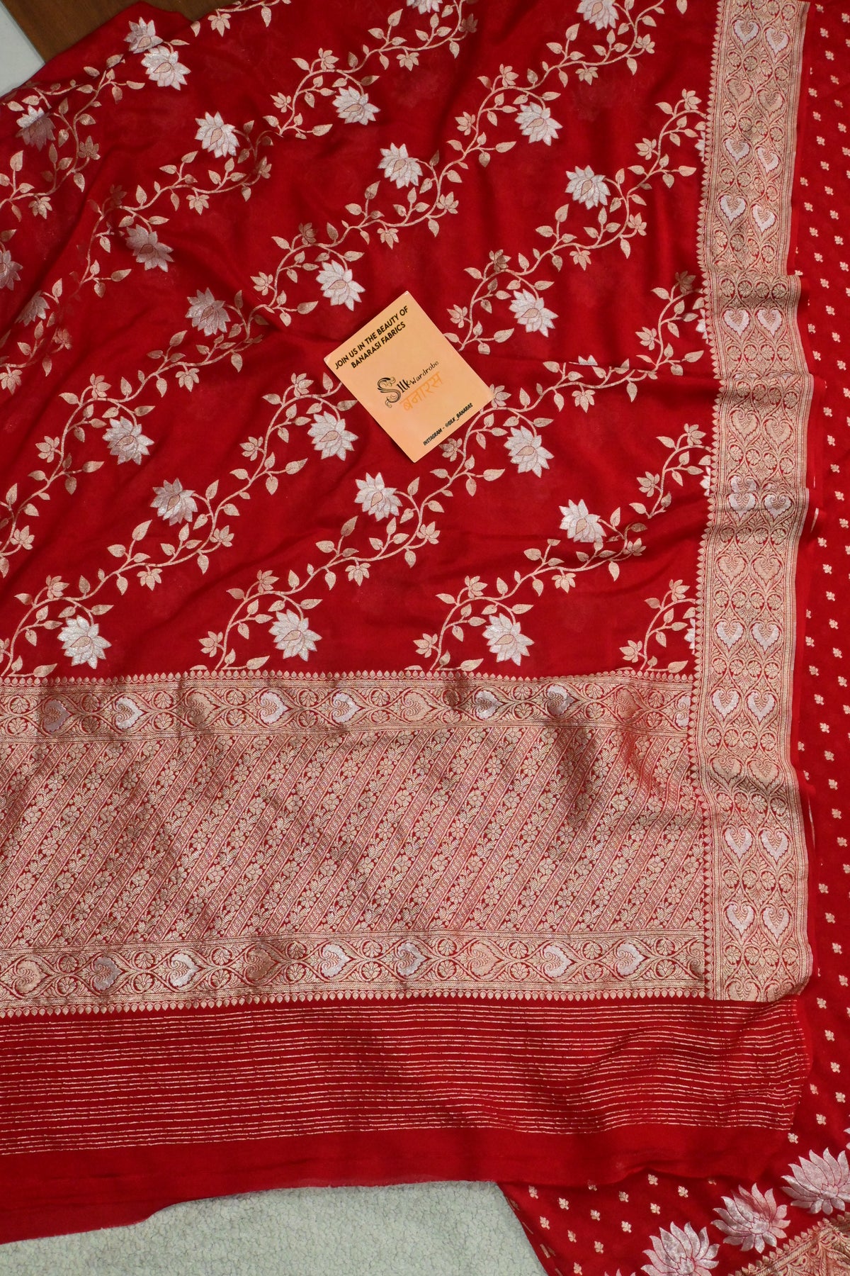 Pure Khaddi Georgette Banarasi Suit Set with Sona Rupa Weaving