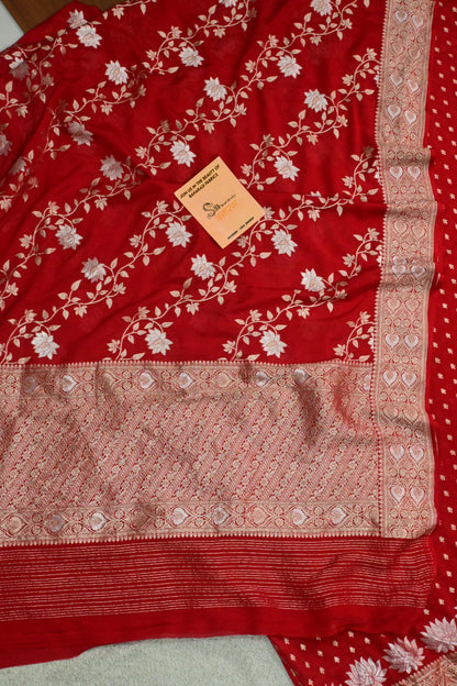 Pure Khaddi Georgette Banarasi Suit Set with Sona Rupa Weaving