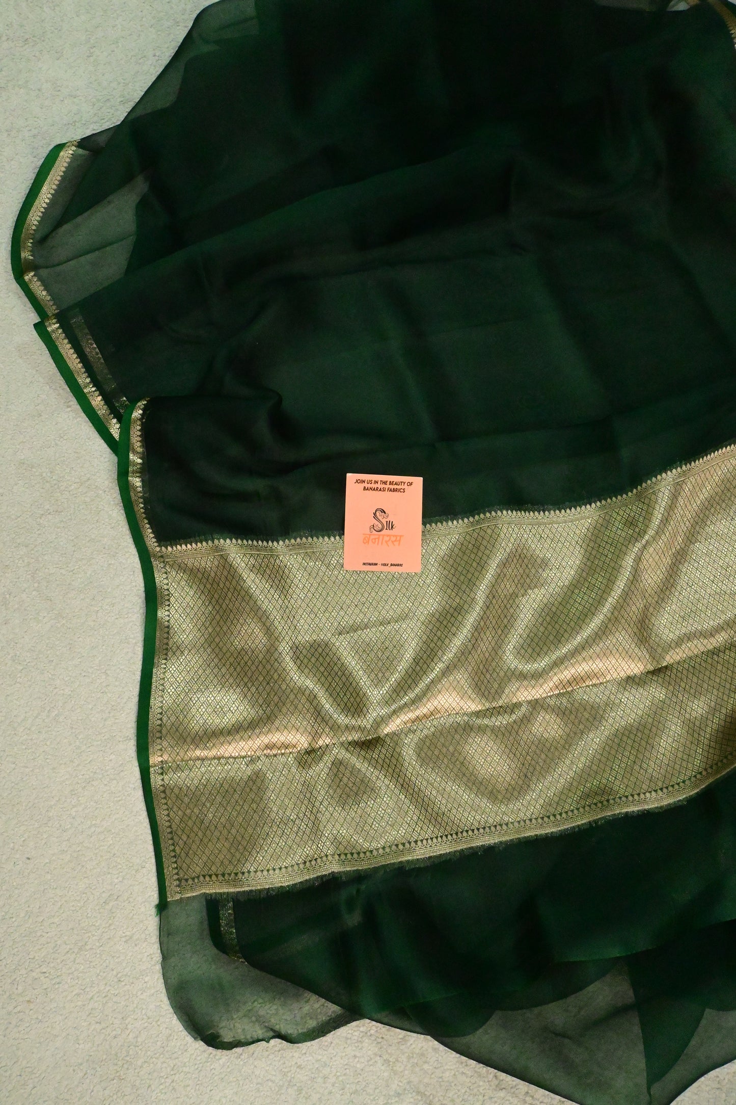 Handloom pure kora organza silk saree having satin selvage