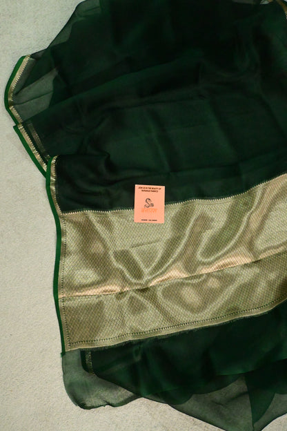 Handloom pure kora organza silk saree having satin selvage
