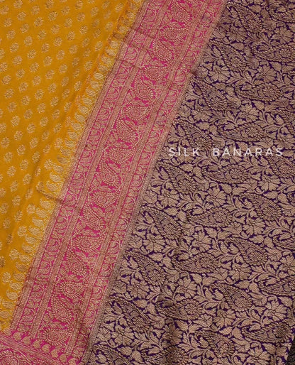 Handwoven Triple Shade Khaddi Georgette Saree