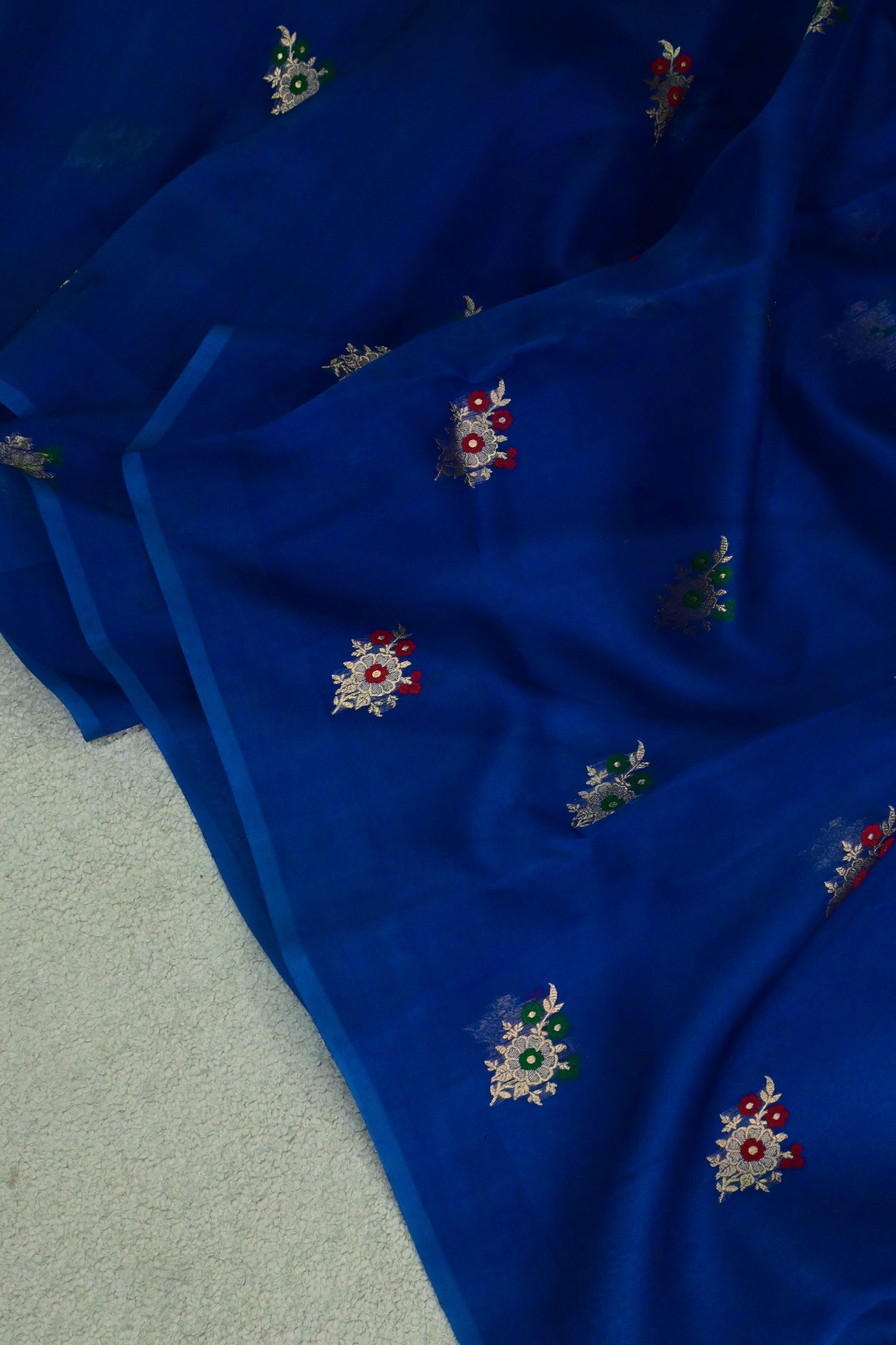Handwoven pure Minakari Kora organza saree