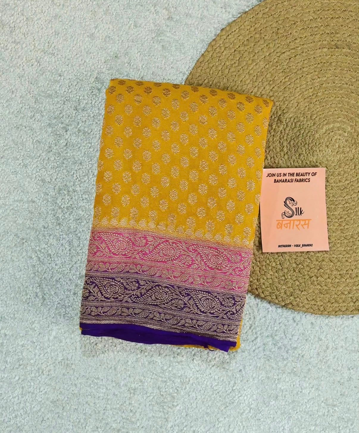 Handwoven Triple Shade Khaddi Georgette Saree