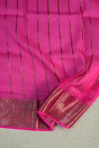 Handwoven triple shade pure Kora organza silk saree