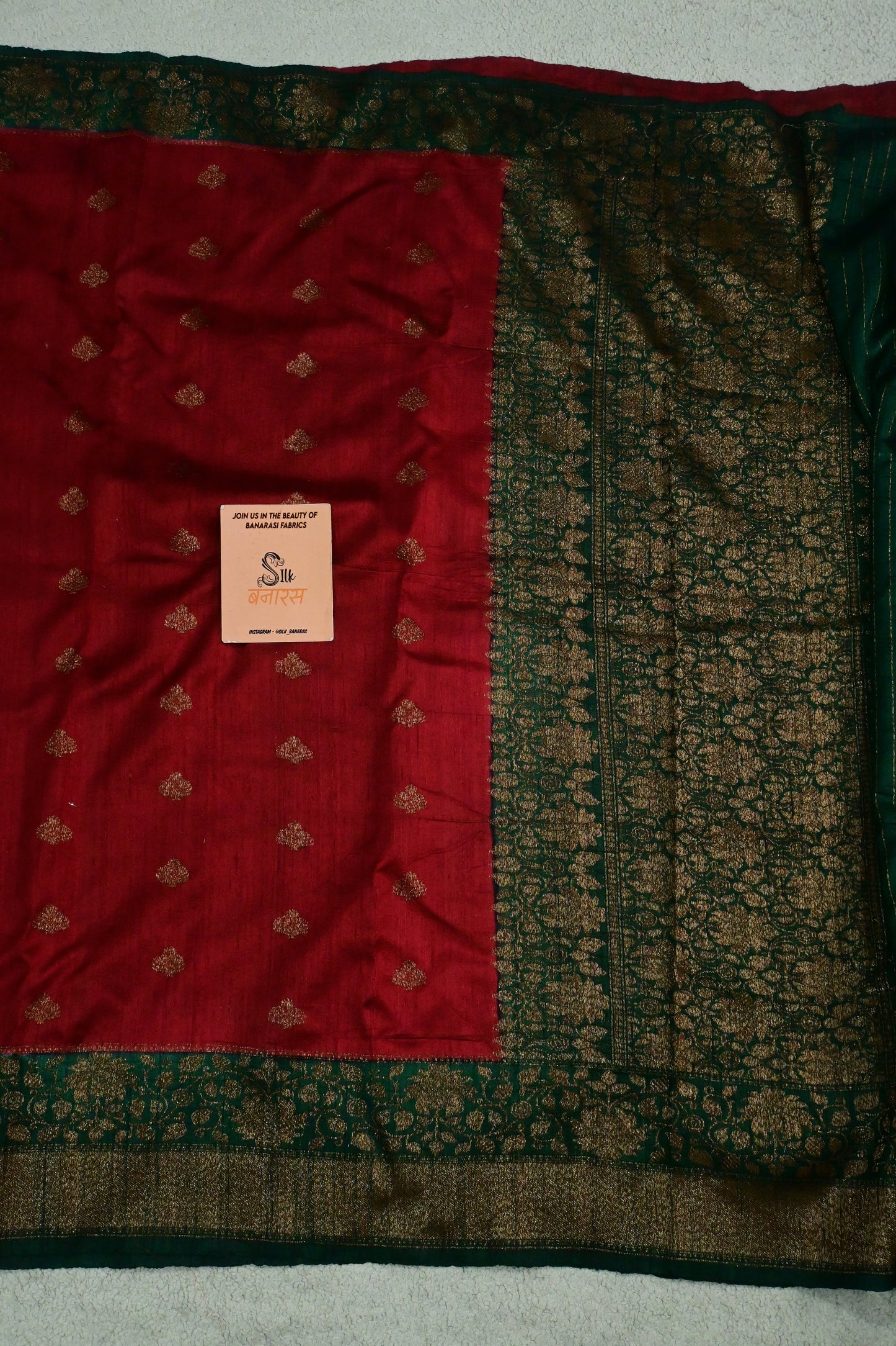 Handwoven classic Rich Raw silk contrast shade saree