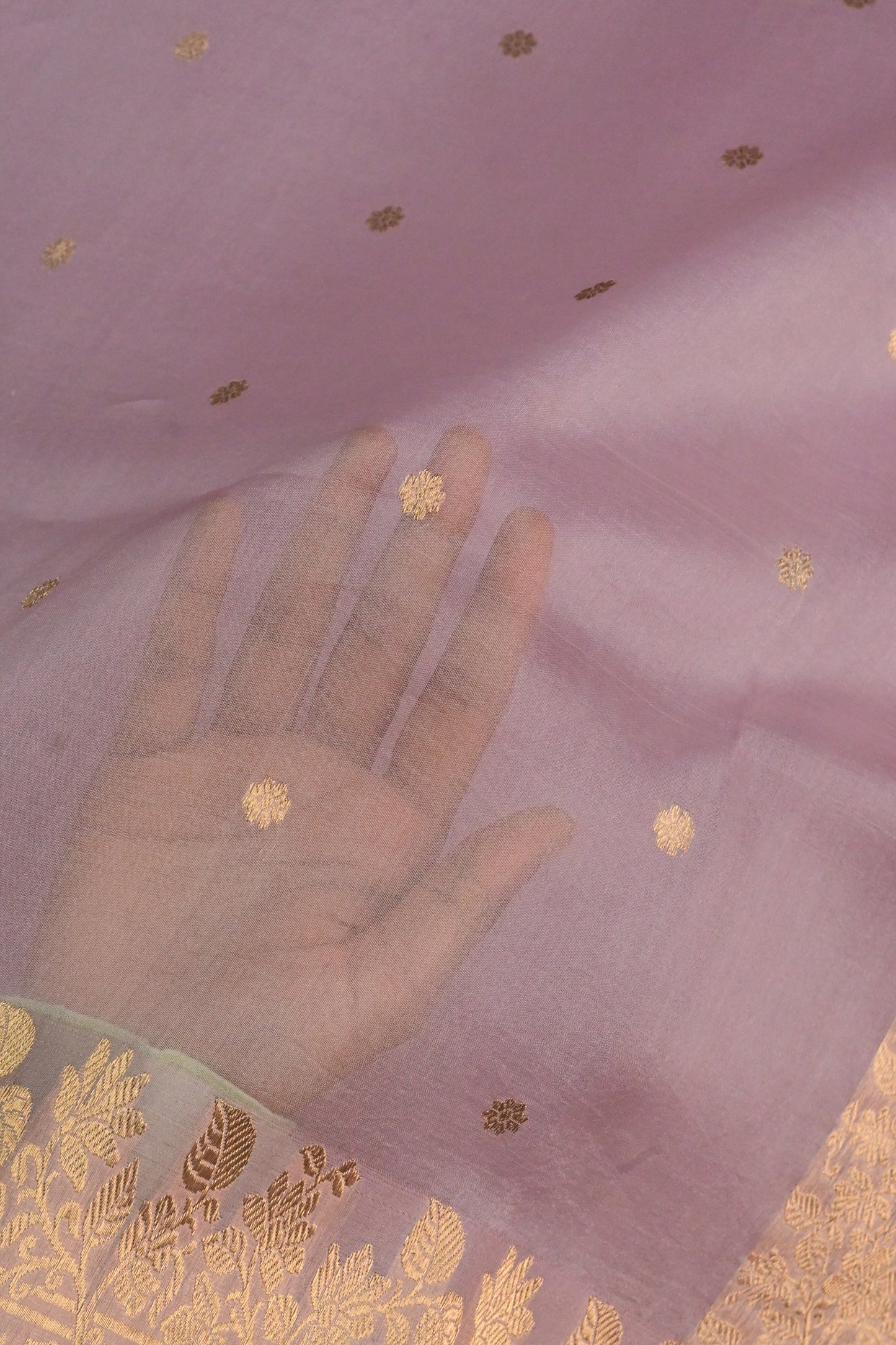 Pure Kora Silk Saree in Soft Pink with Gold Zari Work