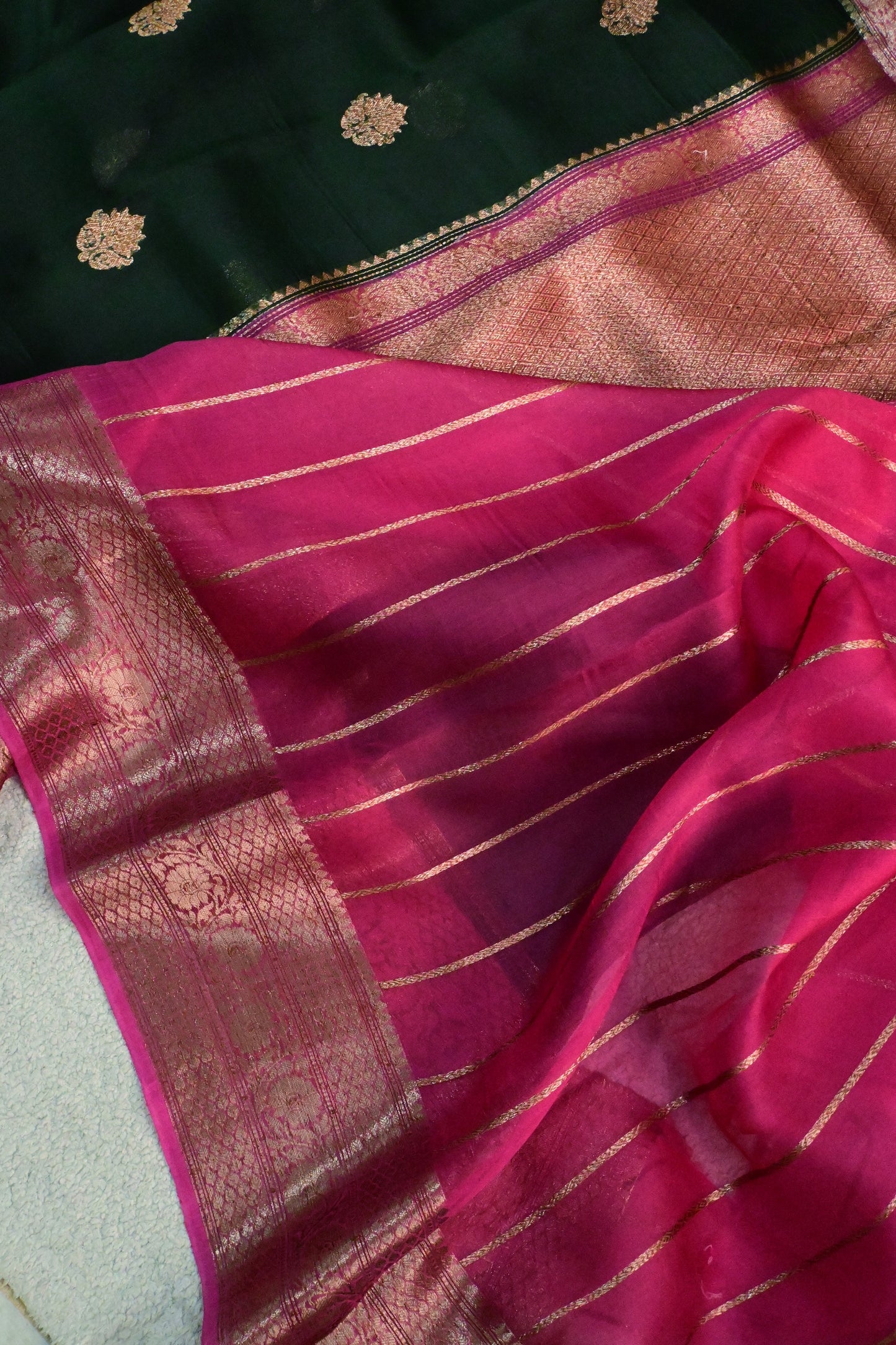 Handwoven pure Kora Organza silk saree