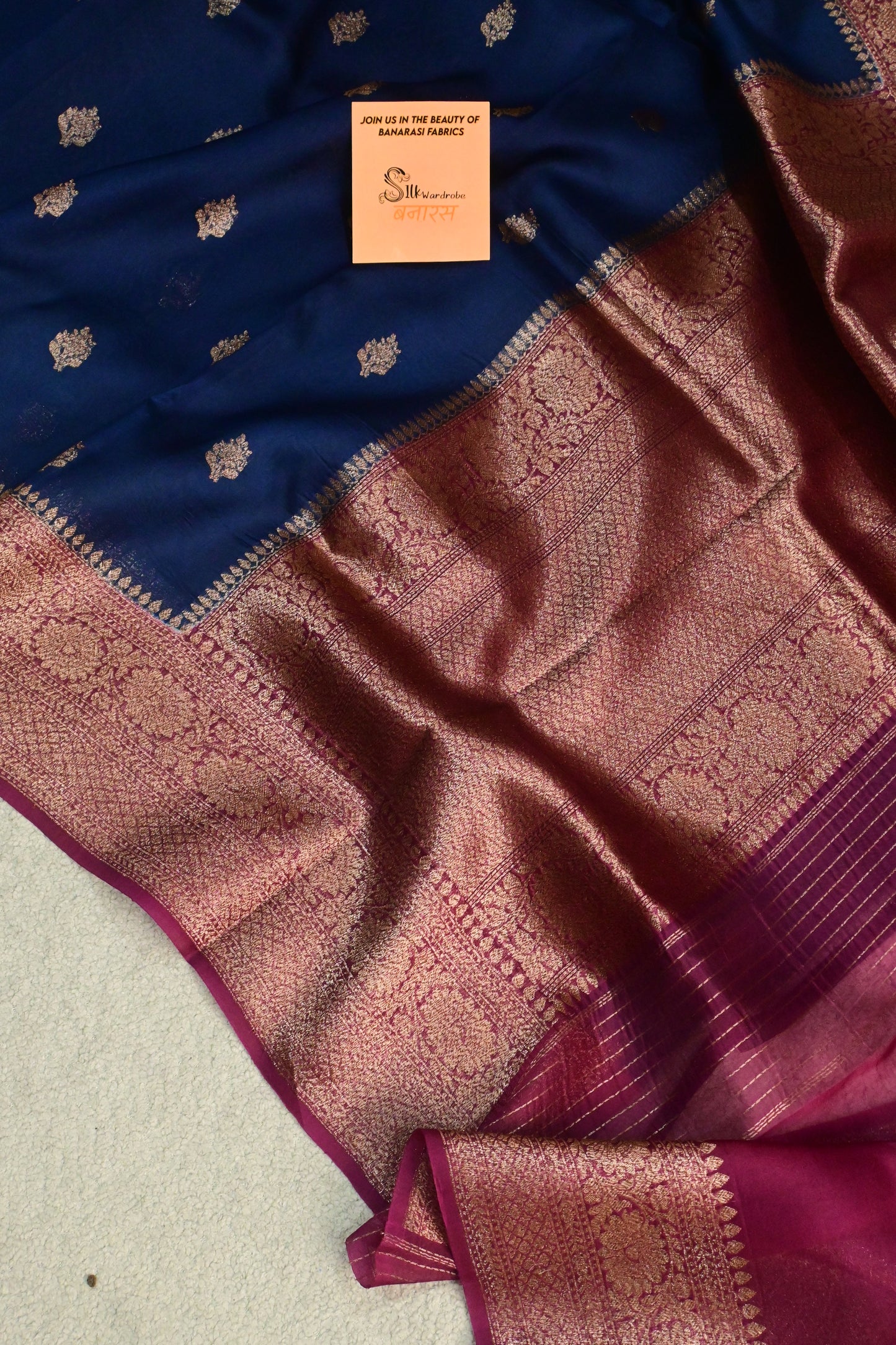 Classic dual shade handwoven pure Kora organza saree
