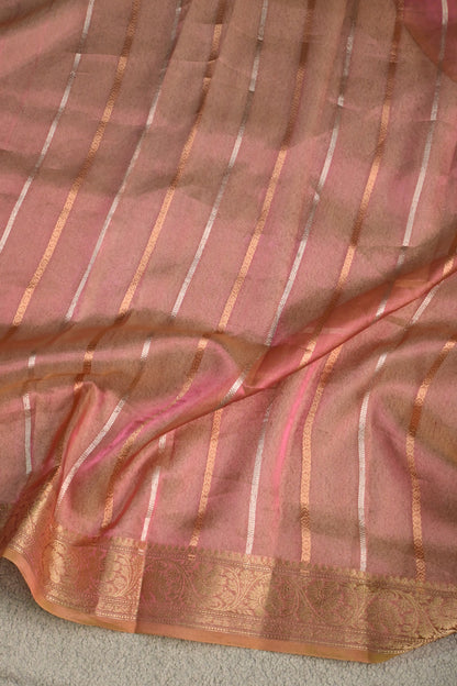 Shimmering handwoven tissue silk saree