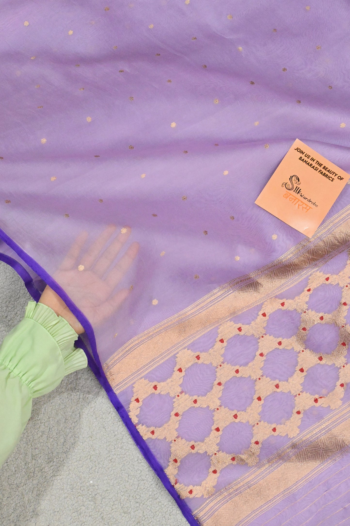 Classic lavender handwoven pure Kora organza