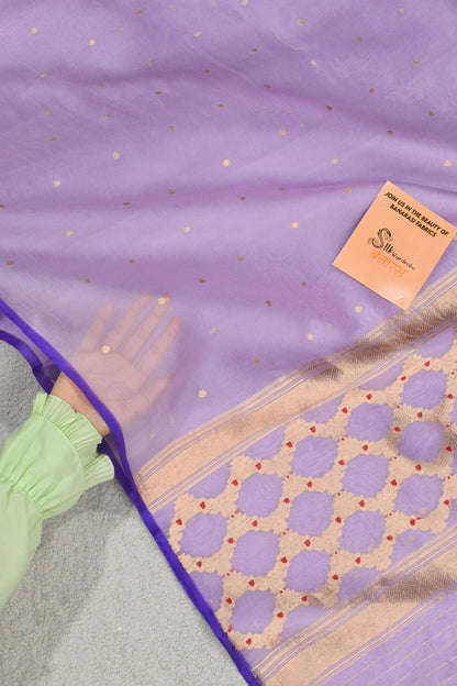 Classic lavender handwoven pure Kora organza