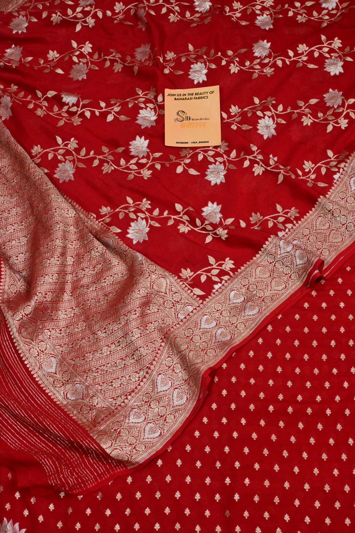 Pure Khaddi Georgette Banarasi Suit Set with Sona Rupa Weaving