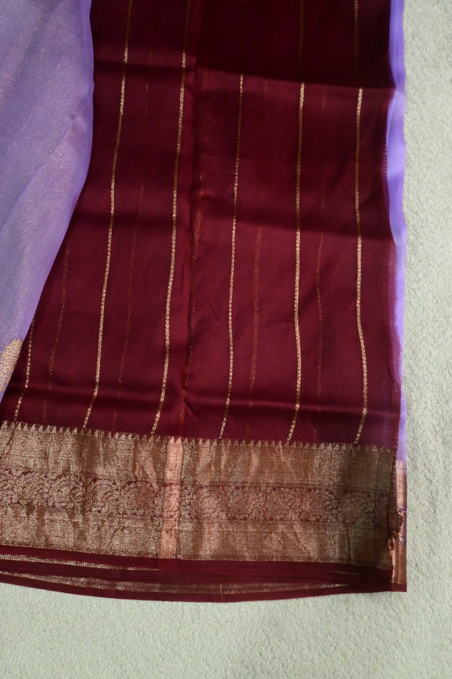 Pure Kora Silk Saree with Antique Zari Work