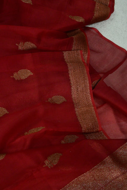 Handwoven pure Kora organza silk saree