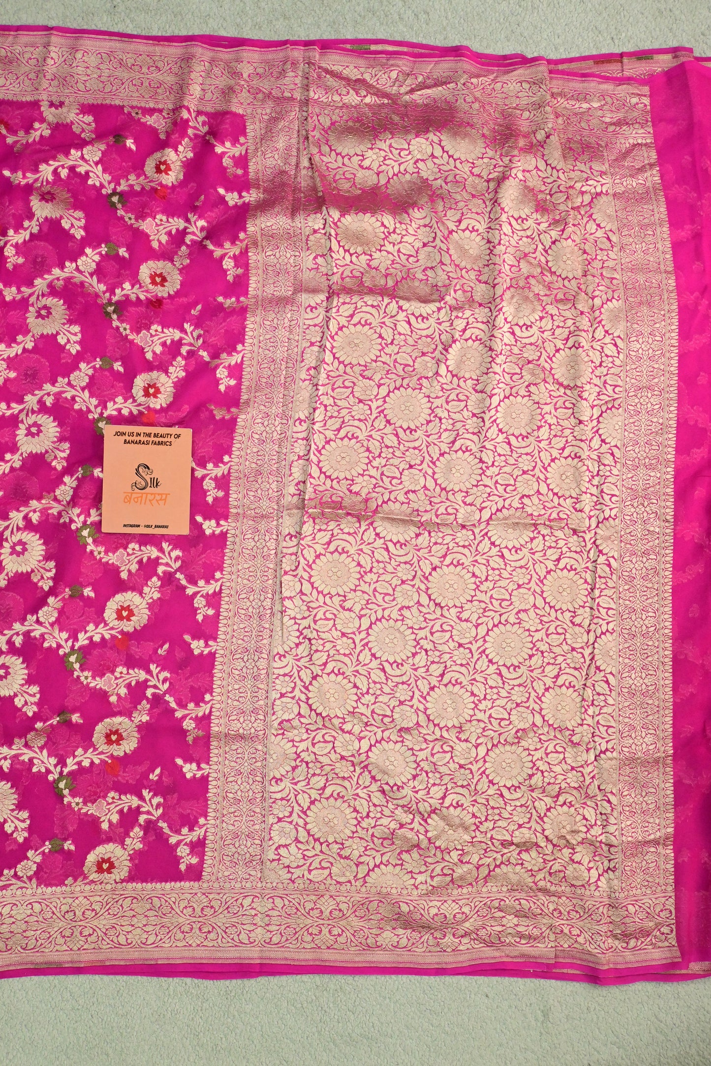 Khaddi Georgette Minakari saree