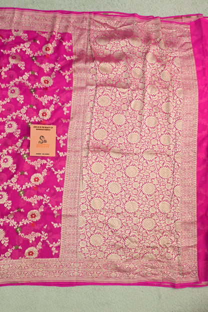 Khaddi Georgette Minakari saree