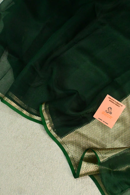 Handloom pure kora organza silk saree having satin selvage