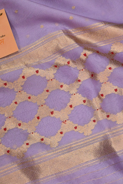Classic lavender handwoven pure Kora organza