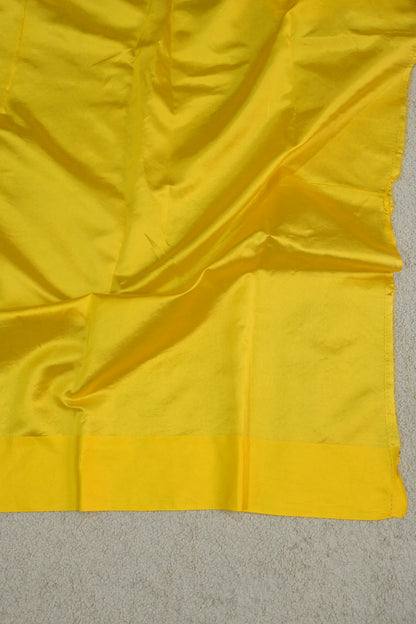 Handloom Pure Kora Organza Saree in Off-White with Vibrant Yellow Satin Border