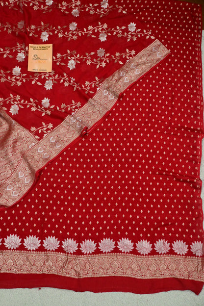 Pure Khaddi Georgette Banarasi Suit Set with Sona Rupa Weaving