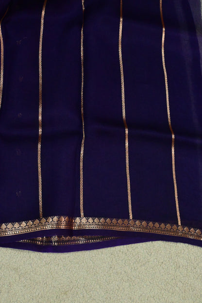 Handwoven Kora Silk Saree with Gold Zari Pallu & Small Butis
