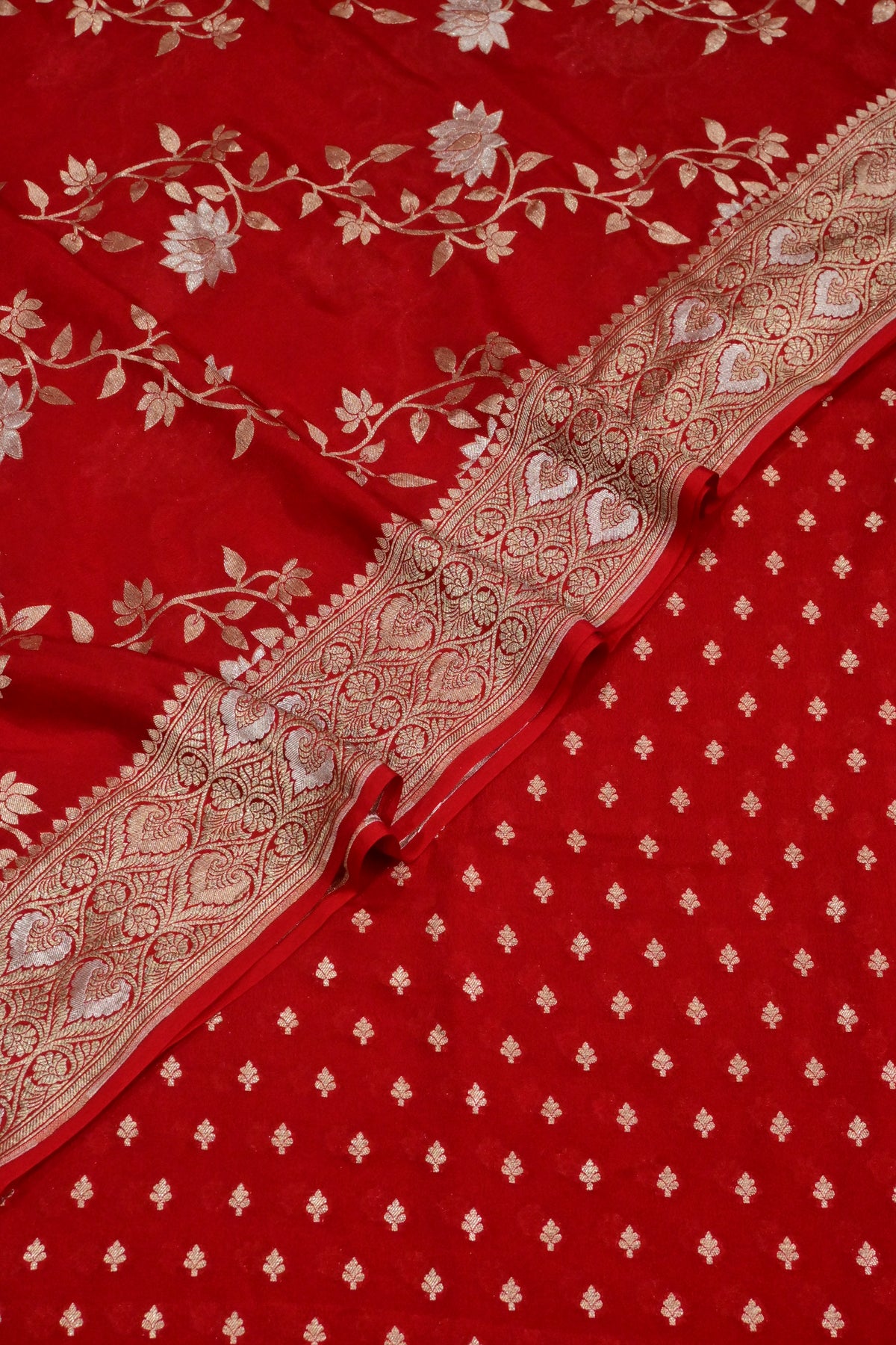Pure Khaddi Georgette Banarasi Suit Set with Sona Rupa Weaving