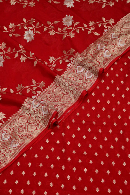 Pure Khaddi Georgette Banarasi Suit Set with Sona Rupa Weaving