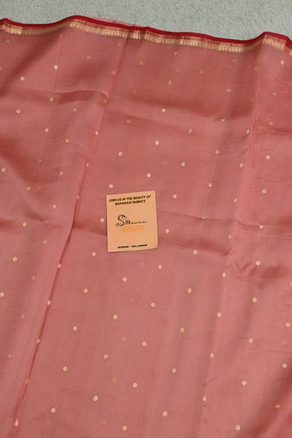 Classic handwoven pure Kora organza saree, having beautiful contrast red salvage