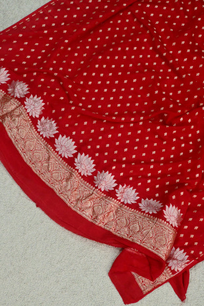 Pure Khaddi Georgette Banarasi Suit Set with Sona Rupa Weaving