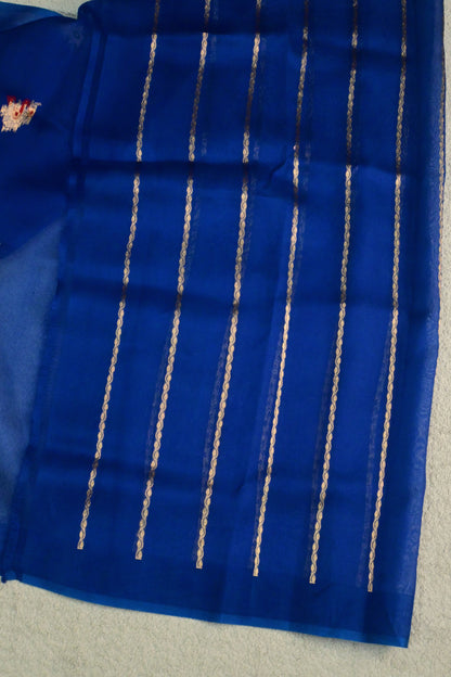Handwoven pure Minakari Kora organza saree