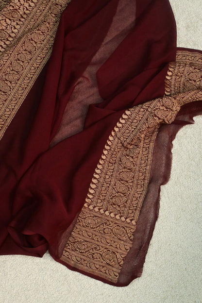 Handwoven pure Khaddi Georgette plain saree